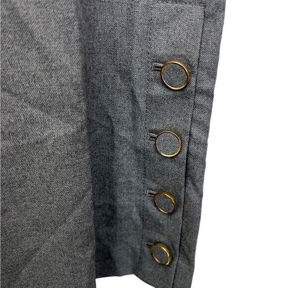 Club Monaco Gray Linnzie Career Gold Button Embellished Cropped Pants Size 10 - Picture 6 of 11